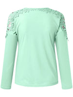 Full Size Cutout Round Neck Long Sleeve T-Shirt