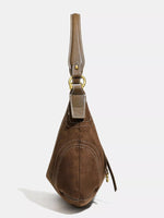 Vintage Suede Hobo Shoulder Bag