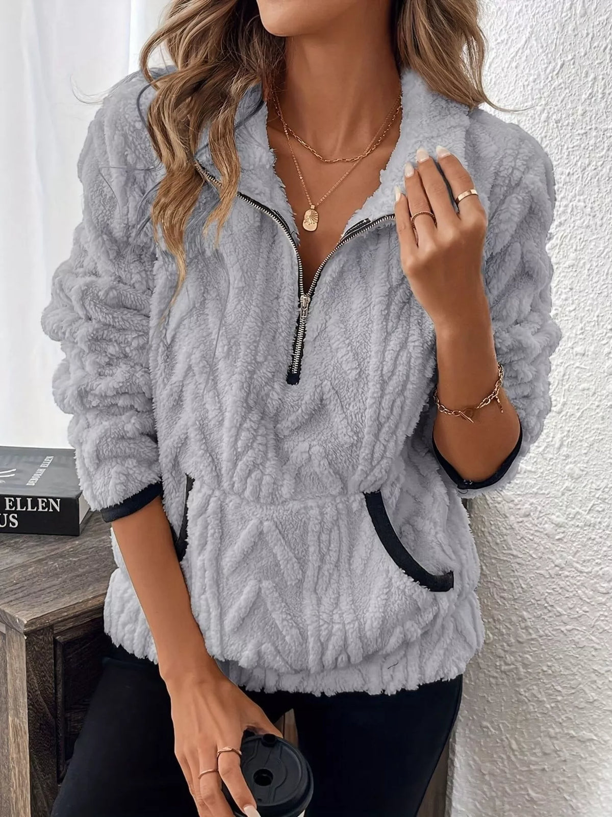 Cozy Sherpa Half Zip Sweatshirt