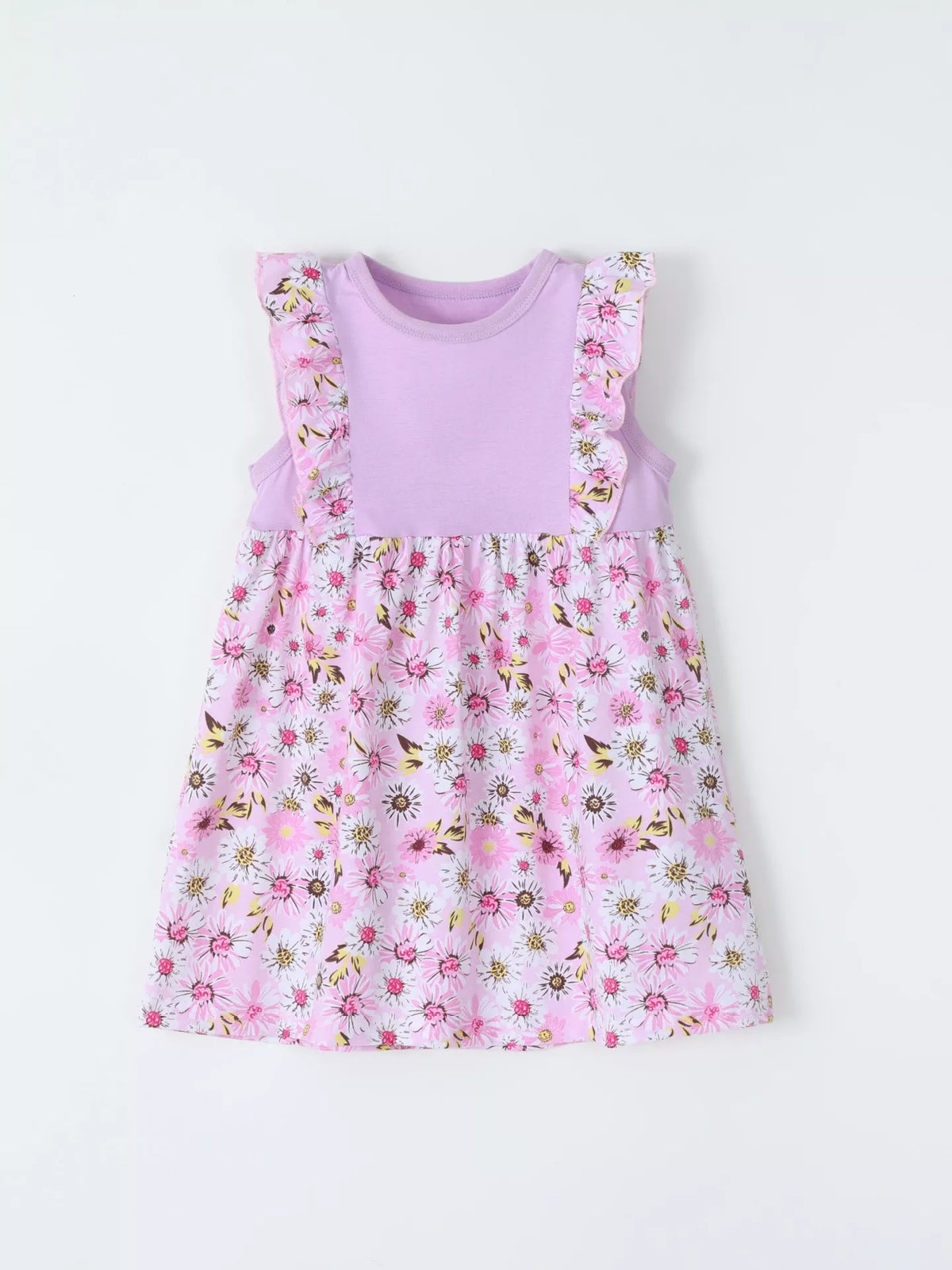 Children's Floral Ruffle Sleeve Dress