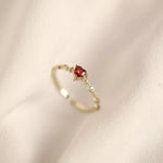 925 Sterling Silver Zircon Heart Open Ring