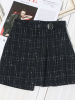 Pleated Plaid Mini Skirt