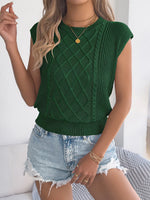 Cable Knit Cap Sleeve Sweater