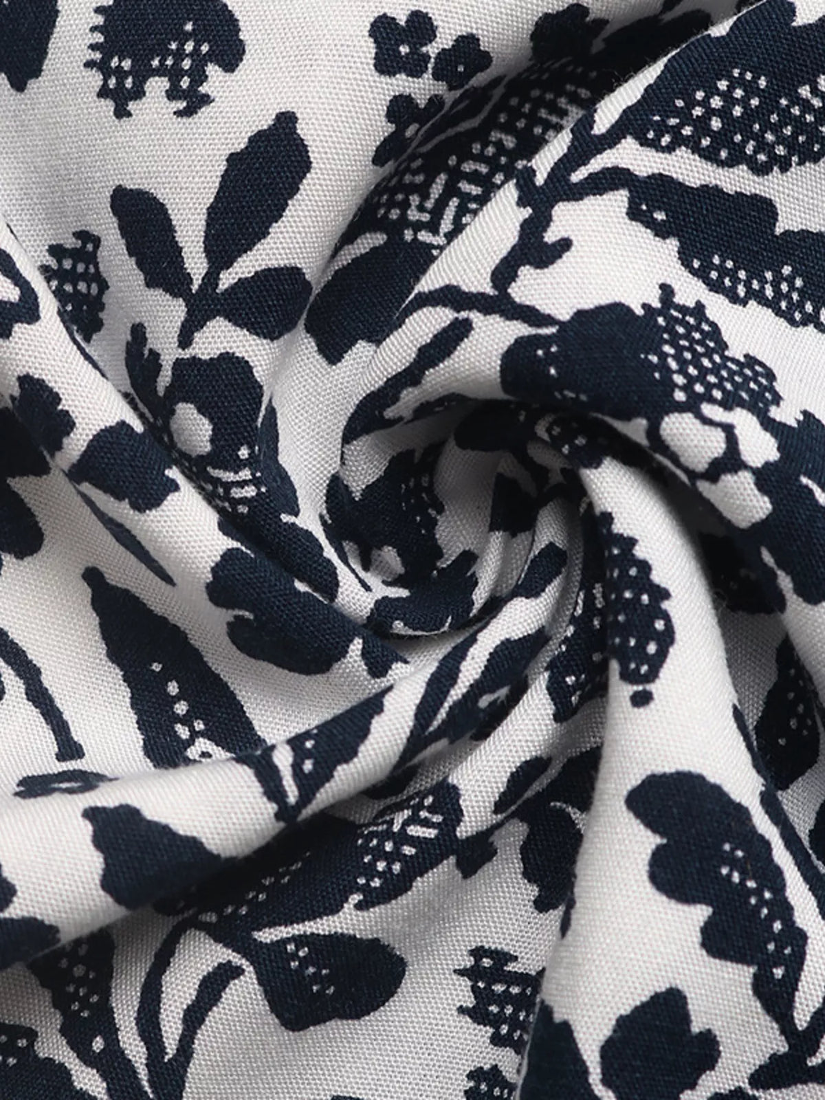 Printed Tie Neck Long Sleeve Blouse