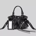 Ruched Leather Crossbody Bag