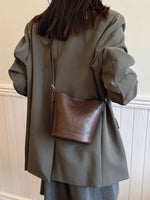 Leather Bucket Crossbody Bag