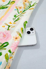 Multicolour Floral Print Striped Trim Button Down Shift Dress