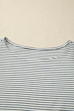 Stripe Contrasted Ruffle Trim Casual Tank Top