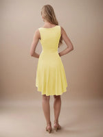 High-Low Round Neck Sleeveless Mini Dress