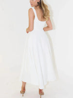 Square Neck Sleeveless Midi Dress