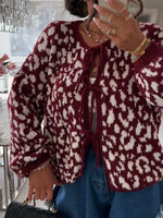 Leopard Tie Front Cardigan
