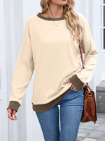 Contrast Trim Long Sleeve Sweatshirt