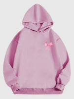 Bow Print Long Sleeve Hoodie