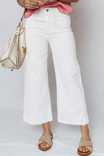 Pearl Embellished Side Seam Ankle-length Shift Jeans