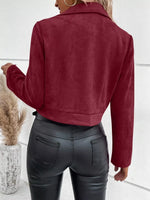 Suede Moto Jacket with Zip Detail