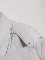 Pocketed Zip Up Hooded Puffer Jacket