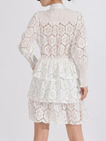 Full Size Lace Layered Long Sleeve Dress Plus Size