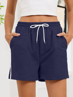 Striped Trim Drawstring Shorts