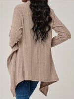 Ribbed Knit Open Front Cardigan