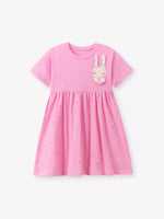 Children's Bunny Applique Casual Dress