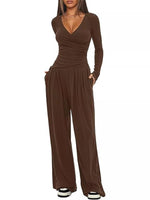 Casual Long Sleeve Top and Pants Two-Piece Set