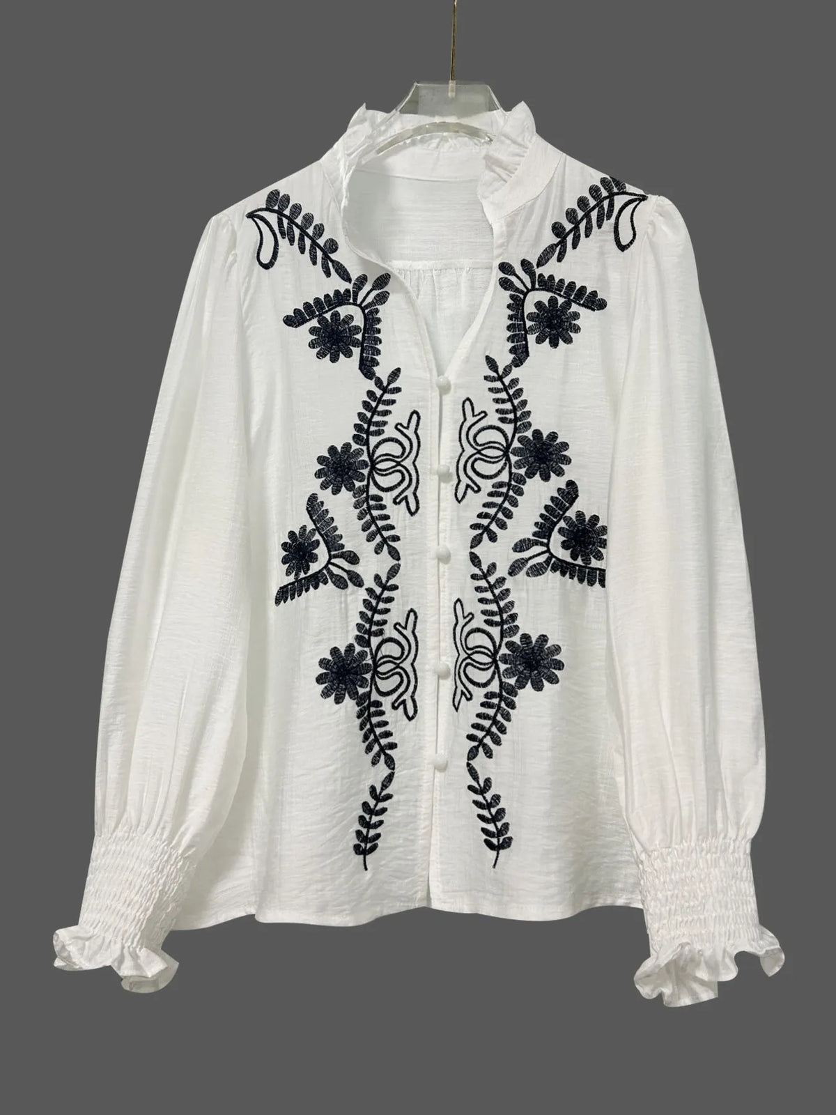 Embroidered Long Sleeve Blouse