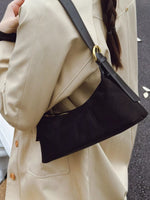Vintage Suede Hobo Shoulder Bag
