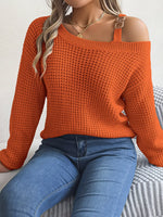 Asymmetrical Neck Long Sleeve Sweater