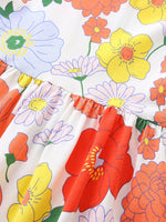 Children's Floral Print Ruffle Sleeve Casual Dress