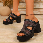 Open Toe Block Heel Sandals