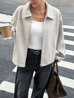 Zip-Up Dropped Shoulder Jacket