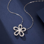 925 Sterling Silver Flower Pendant Necklace