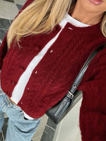 Cable Knit Button-Up Cardigan