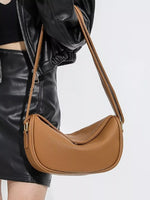 Elegant Leather Crescent Crossbody Bag