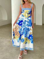 Pocketed Printed Sleeveless Cami Dress