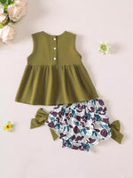 Children's Embroidered Top and Camo Bottom Set