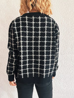 Plaid Pattern Zip Up Cardigan