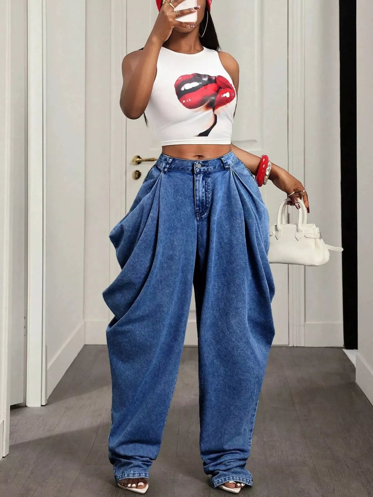 Baggy Ruched Jeans