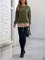 Plaid Long Sleeve Sweatshirt