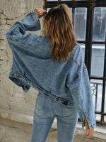Button Down Drop Shoulder Denim Jacket