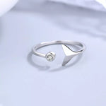 925 Sterling Silver Whale Tail Ring