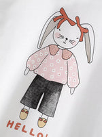 Children's Cute Bunny Graphic Short Sleeve T-Shirt