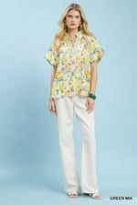 Umgee Watercolor Floral Top