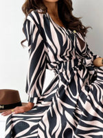 Printed Tie Waist Midi Dress