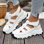 Cutout Round Toe Platform Sandals