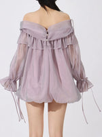 Ruffled Off-Shoulder Flounce Sleeve Blouse