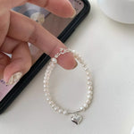 Pearl Heart Charm Bracelet
