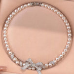 Pearl Necklace with Bow Pendant