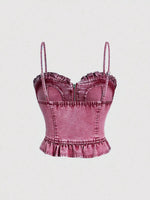 Sweetheart Neck Denim Cami