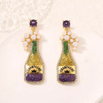 Champagne Bottle Earrings with Pearls